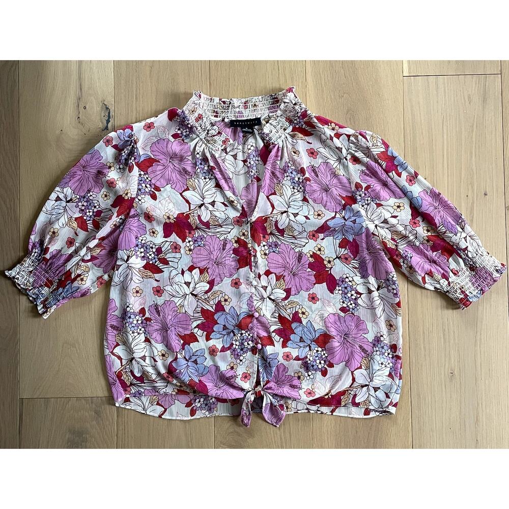 Sanctuary Say Hello Floral Print Top - Size XL